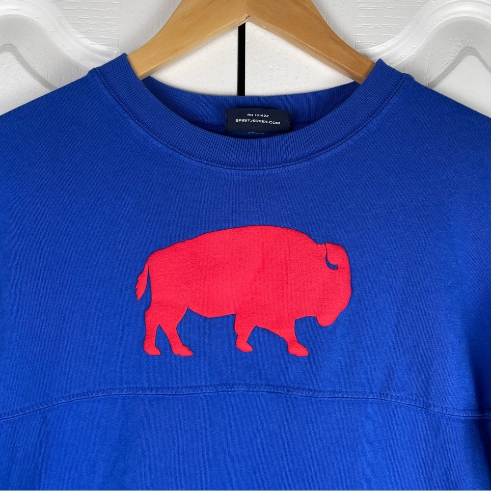 Buffalo Bills Spirit Jersey Shirt Kids Boys Size L Let’s Go Buffalo Long Sleeve - Picture 3 of 15